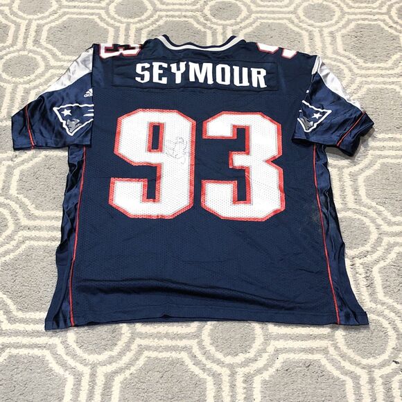 New England Patriots Richard Seymour Jersey Size Medium Adidas Y2K Autographed - Picture 5 of 12